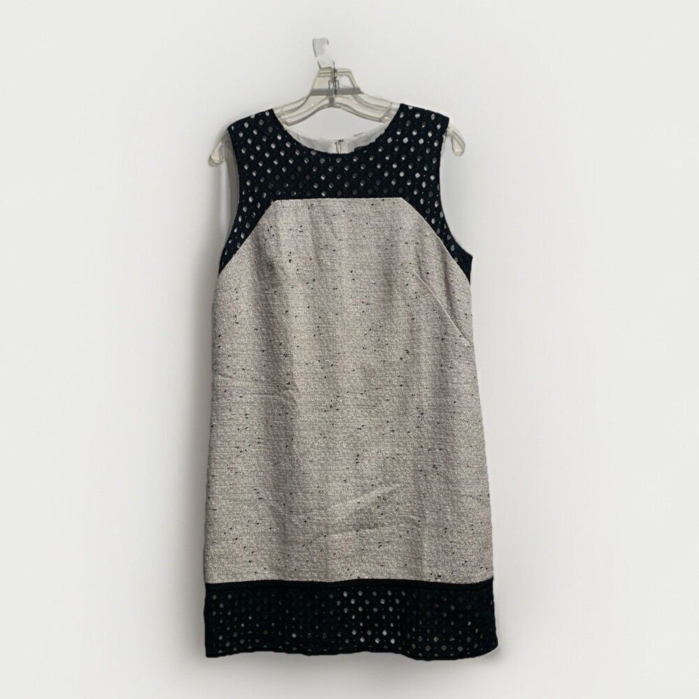 Ann Taylor Sleeveless Tweed Lace/Eyelet Shift Dress Women’s Size 10 Trim